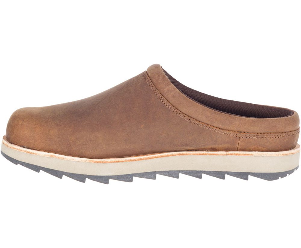 Slip On Homem - Merrell Juno Clog Couro - Marrom - ONA264785